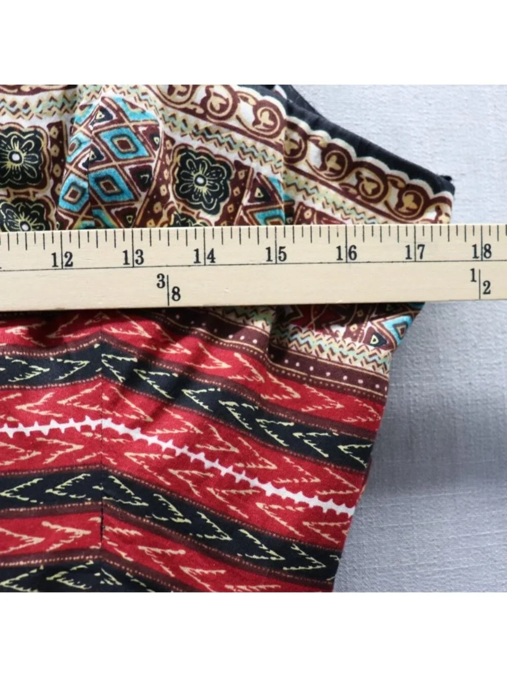 BCBG Max Azria Southwest Geo Print Tie Back Dress Black Red Medium - Picture 13 of 15